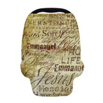 Old Religious Words Print Baby Seat Cover