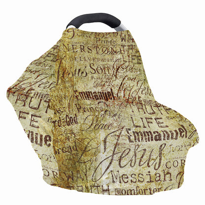 Old Religious Words Print Baby Seat Cover