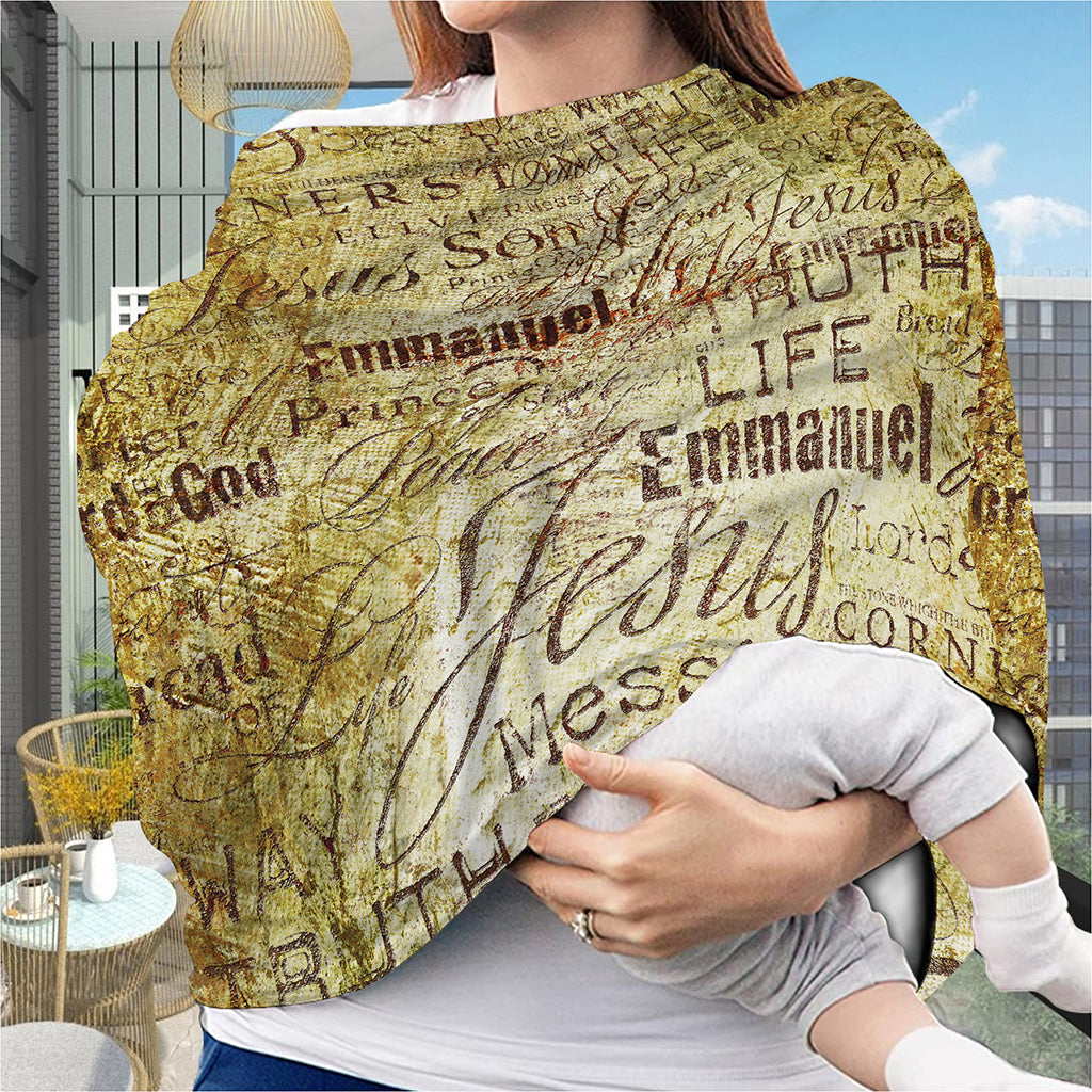 Old Religious Words Print Baby Seat Cover