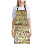 Old Religious Words Print Bib Apron With Pocket