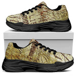 Old Religious Words Print Black Chunky Shoes