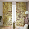Old Religious Words Print Dimout Pencil Pleat Curtains