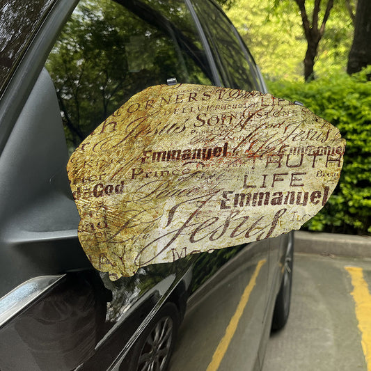 Old Religious Words Print Car Side Mirror Covers