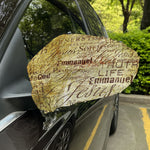 Old Religious Words Print Car Side Mirror Covers