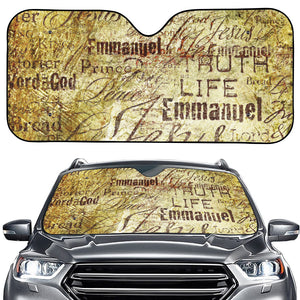 Old Religious Words Print Car Windshield Sun Shade