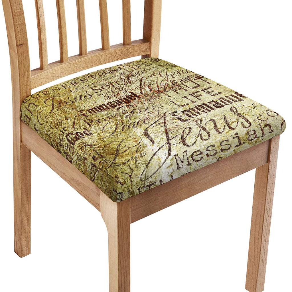 Old Religious Words Print Chair Cushion Cover