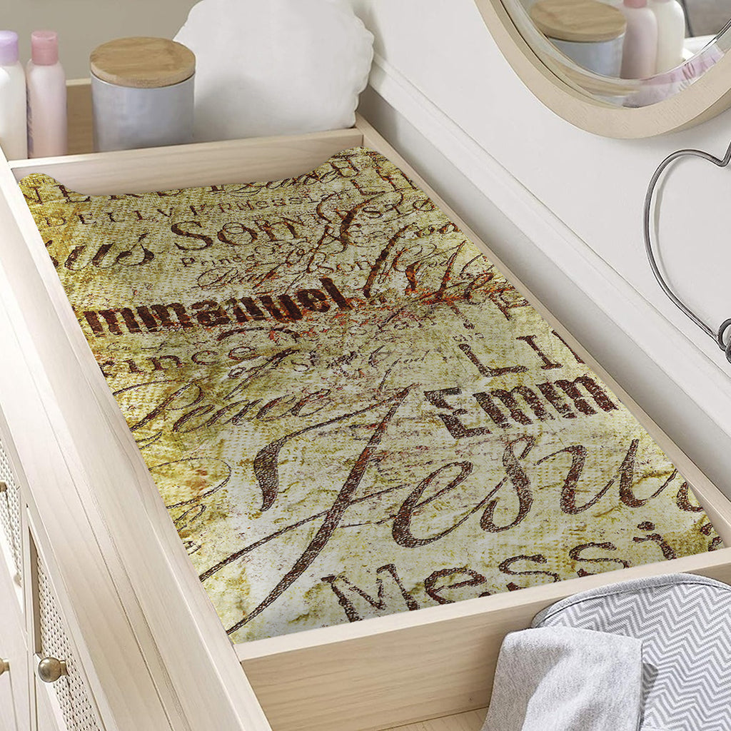 Old Religious Words Print Changing Pad Cover