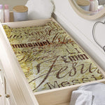 Old Religious Words Print Changing Pad Cover