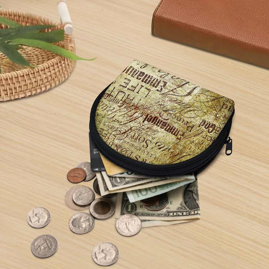 Old Religious Words Print Coin Purse