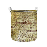 Old Religious Words Print Collapsible Laundry Basket