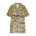 Old Religious Words Print Cotton Hawaiian Shirt