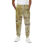 Old Religious Words Print Cotton Pants