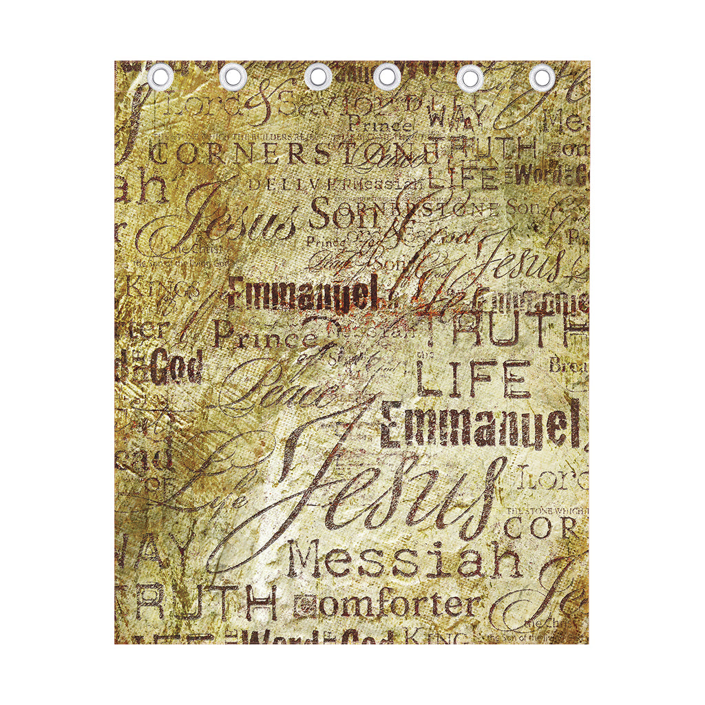 Old Religious Words Print Curtain