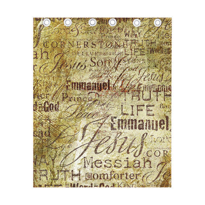 Old Religious Words Print Curtain