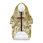 Old Religious Words Print Dog Zip Up Hoodie