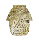 Old Religious Words Print Dog Zip Up Hoodie