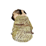 Old Religious Words Print Dog Zip Up Jacket