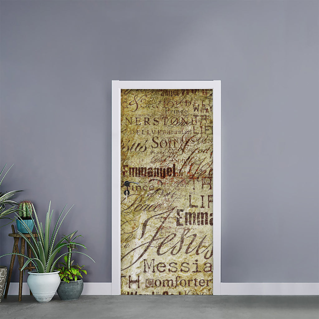 Old Religious Words Print Door Sticker