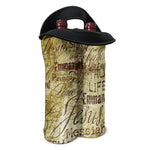 Old Religious Words Print Double Neoprene Wine Tote