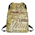 Old Religious Words Print Drawstring Backpack