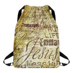 Old Religious Words Print Drawstring Backpack