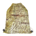 Old Religious Words Print Drawstring Bag