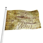 Old Religious Words Print Flag