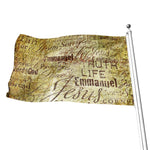 Old Religious Words Print Flag