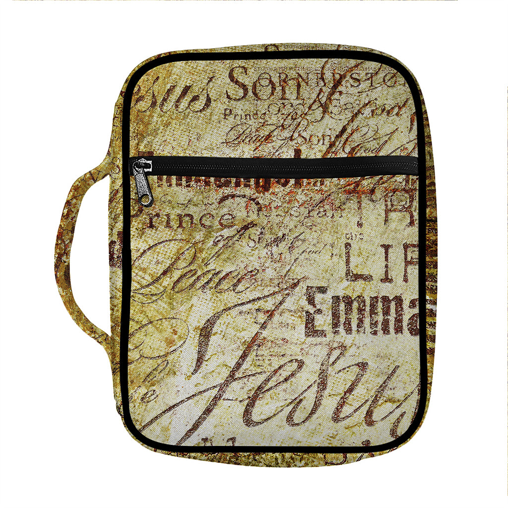 Old Religious Words Print Front Pocket Bible Bag