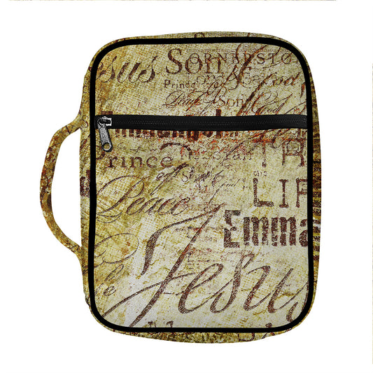 Old Religious Words Print Front Pocket Bible Bag