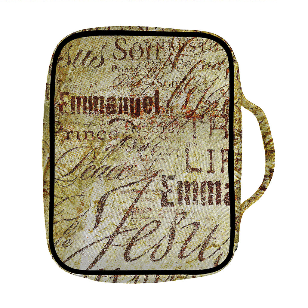 Old Religious Words Print Front Pocket Bible Bag