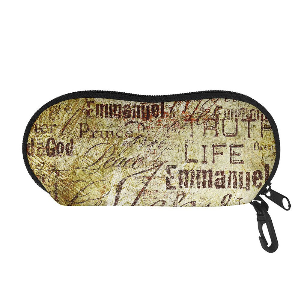 Old Religious Words Print Glasses Case