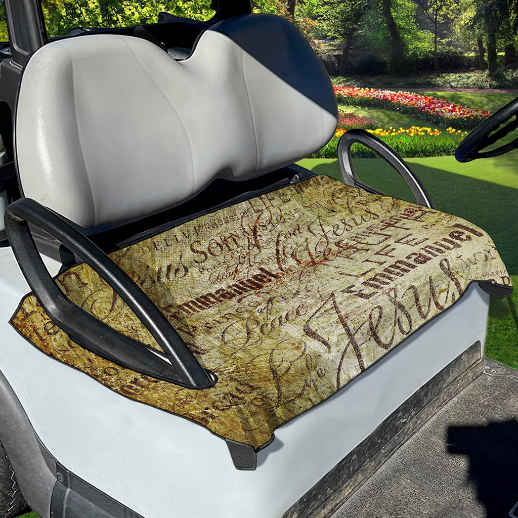 Old Religious Words Print Golf Cart Seat Cover