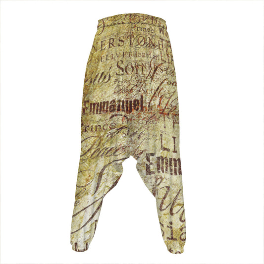 Old Religious Words Print Hammer Pants