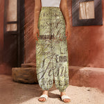 Old Religious Words Print Harem Pants