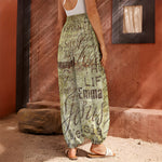Old Religious Words Print Harem Pants