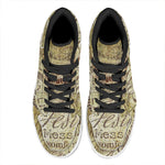 Old Religious Words Print High Top Leather Sneakers