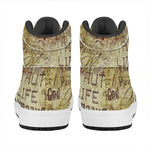 Old Religious Words Print High Top Leather Sneakers