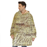 Old Religious Words Print Hoodie Blanket