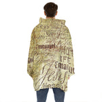Old Religious Words Print Hoodie Blanket