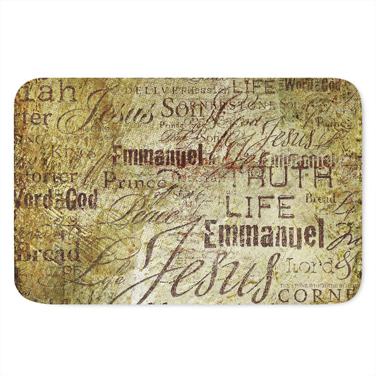 Old Religious Words Print Indoor Door Mat