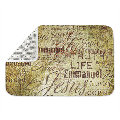 Old Religious Words Print Indoor Door Mat