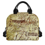 Old Religious Words Print Insulated Lunch Bag
