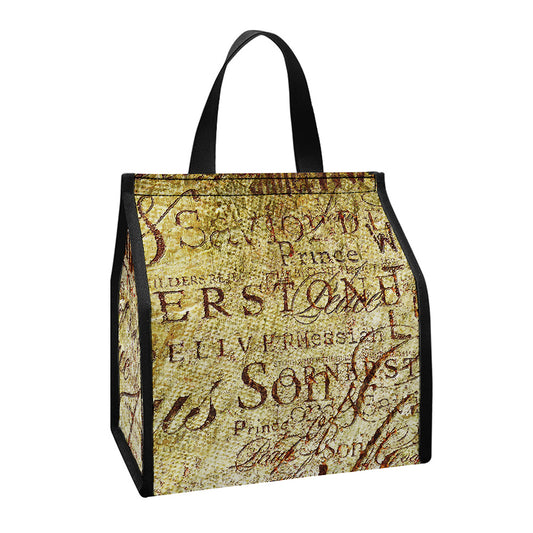Old Religious Words Print Insulated Lunch Tote