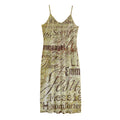 Old Religious Words Print Jersey Midi Cami Dress