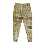 Old Religious Words Print Jogger Pants