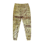 Old Religious Words Print Jogger Pants