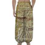 Old Religious Words Print Lantern Pants