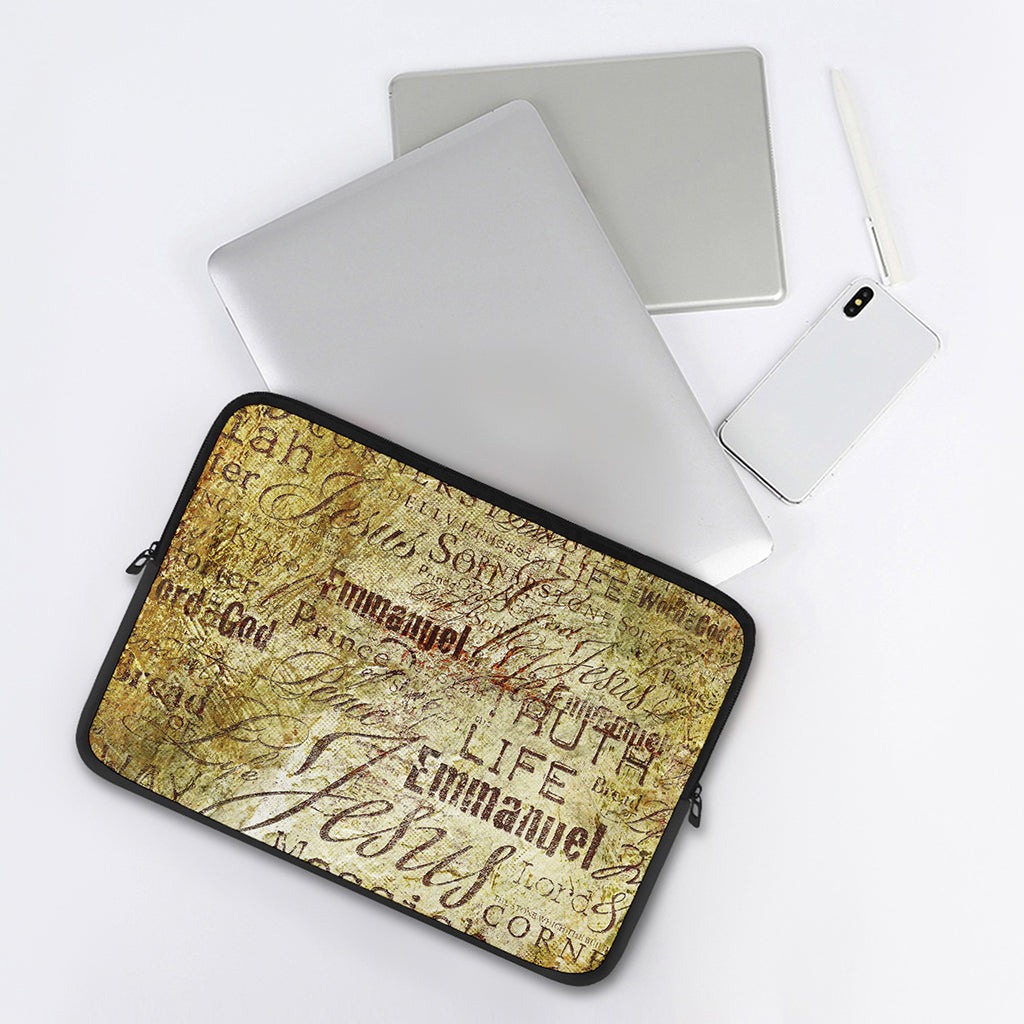 Old Religious Words Print Laptop Sleeve