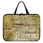 Old Religious Words Print Laptop Sleeve With Handle